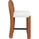  Color_Cognac -- Amari Cognac Vegan Leather And Boucle Fabric Upholstered Counter Stool IMAGE 4