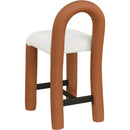  Color_Cognac -- Amari Cognac Vegan Leather And Boucle Fabric Upholstered Counter Stool IMAGE 6