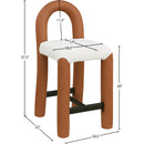  Color_Cognac -- Amari Cognac Vegan Leather And Boucle Fabric Upholstered Counter Stool IMAGE 8