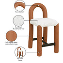  Color_Cognac -- Amari Cognac Vegan Leather And Boucle Fabric Upholstered Counter Stool IMAGE 9