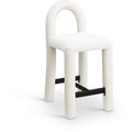  Color_Cream -- Amari Cream Vegan Leather And Boucle Fabric Upholstered Counter Stool IMAGE 1