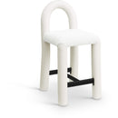  Color_Cream -- Amari Cream Vegan Leather And Boucle Fabric Upholstered Counter Stool IMAGE 1