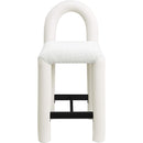  Color_Cream -- Amari Cream Vegan Leather And Boucle Fabric Upholstered Counter Stool IMAGE 3