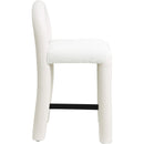  Color_Cream -- Amari Cream Vegan Leather And Boucle Fabric Upholstered Counter Stool IMAGE 4
