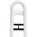  Color_Cream -- Amari Cream Vegan Leather And Boucle Fabric Upholstered Counter Stool IMAGE 5