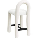 Meridian Amari Cream Vegan Leather and Boucle Fabric Stool IMAGE 6