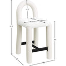  Color_Cream -- Amari Cream Vegan Leather And Boucle Fabric Upholstered Counter Stool IMAGE 8