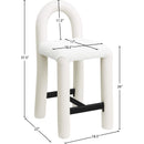 Meridian Amari Cream Vegan Leather and Boucle Fabric Stool IMAGE 8