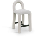  Color_Taupe -- Amari Taupe Vegan Leather And Boucle Fabric Upholstered Counter Stool IMAGE 1