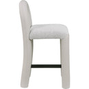  Color_Taupe -- Amari Taupe Vegan Leather And Boucle Fabric Upholstered Counter Stool IMAGE 4