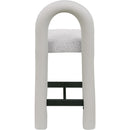  Color_Taupe -- Amari Taupe Vegan Leather And Boucle Fabric Upholstered Counter Stool IMAGE 5