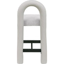Meridian Amari Taupe Vegan Leather and Boucle Fabric Stool IMAGE 5
