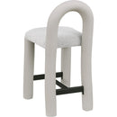  Color_Taupe -- Amari Taupe Vegan Leather And Boucle Fabric Upholstered Counter Stool IMAGE 6