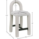  Color_Taupe -- Amari Taupe Vegan Leather And Boucle Fabric Upholstered Counter Stool IMAGE 8