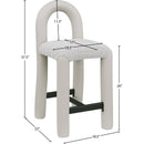 Meridian Amari Taupe Vegan Leather and Boucle Fabric Stool IMAGE 8