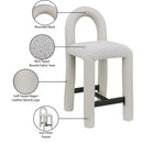  Color_Taupe -- Amari Taupe Vegan Leather And Boucle Fabric Upholstered Counter Stool IMAGE 9