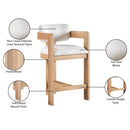  Color_Cream -- Sacha Cream Linen Textured Fabric Upholstered Counter Stool IMAGE 10
