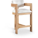  Color_Cream -- Sacha Cream Linen Textured Fabric Upholstered Counter Stool IMAGE 1