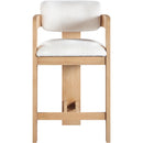  Color_Cream -- Sacha Cream Linen Textured Fabric Upholstered Counter Stool IMAGE 3