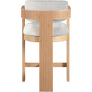  Color_Cream -- Sacha Cream Linen Textured Fabric Upholstered Counter Stool IMAGE 5