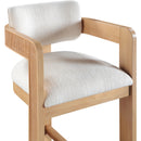  Color_Cream -- Sacha Cream Linen Textured Fabric Upholstered Counter Stool IMAGE 6