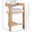  Color_Cream -- Sacha Cream Linen Textured Fabric Upholstered Counter Stool IMAGE 9