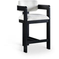  Color_Cream -- Sacha Cream Linen Textured Fabric Upholstered Counter Stool IMAGE 1