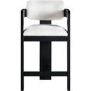  Color_Cream -- Sacha Cream Linen Textured Fabric Upholstered Counter Stool IMAGE 3