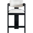 Meridian Sacha Cream Linen Textured Fabric Stool IMAGE 3