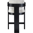  Color_Cream -- Sacha Cream Linen Textured Fabric Upholstered Counter Stool IMAGE 5