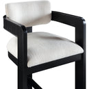  Color_Cream -- Sacha Cream Linen Textured Fabric Upholstered Counter Stool IMAGE 6