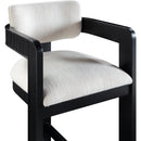 Meridian Sacha Cream Linen Textured Fabric Stool IMAGE 6