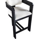  Color_Cream -- Sacha Cream Linen Textured Fabric Upholstered Counter Stool IMAGE 7