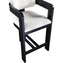 Meridian Sacha Cream Linen Textured Fabric Stool IMAGE 7