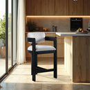 Meridian Sacha Grey Linen Textured Fabric Stool IMAGE 2