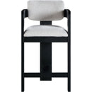  Color_Grey -- Sacha Grey Linen Textured Fabric Upholstered Counter Stool IMAGE 3