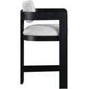  Color_Grey -- Sacha Grey Linen Textured Fabric Upholstered Counter Stool IMAGE 4