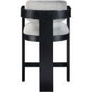  Color_Grey -- Sacha Grey Linen Textured Fabric Upholstered Counter Stool IMAGE 5