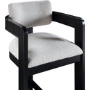 Meridian Sacha Grey Linen Textured Fabric Stool IMAGE 6