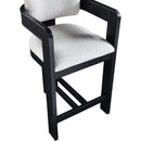  Color_Grey -- Sacha Grey Linen Textured Fabric Upholstered Counter Stool IMAGE 7