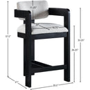  Color_Grey -- Sacha Grey Linen Textured Fabric Upholstered Counter Stool IMAGE 9