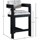 Meridian Sacha Grey Linen Textured Fabric Stool IMAGE 9