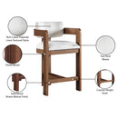  Color_Cream -- Sacha Cream Linen Textured Fabric Upholstered Counter Stool IMAGE 10