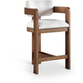  Color_Cream -- Sacha Cream Linen Textured Fabric Upholstered Counter Stool IMAGE 1