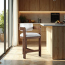  Color_Cream -- Sacha Cream Linen Textured Fabric Upholstered Counter Stool IMAGE 2