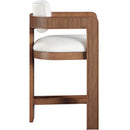  Color_Cream -- Sacha Cream Linen Textured Fabric Upholstered Counter Stool IMAGE 4