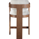  Color_Cream -- Sacha Cream Linen Textured Fabric Upholstered Counter Stool IMAGE 5