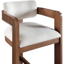  Color_Cream -- Sacha Cream Linen Textured Fabric Upholstered Counter Stool IMAGE 6