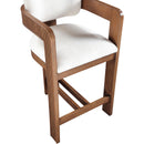  Color_Cream -- Sacha Cream Linen Textured Fabric Upholstered Counter Stool IMAGE 7