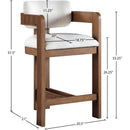  Color_Cream -- Sacha Cream Linen Textured Fabric Upholstered Counter Stool IMAGE 9